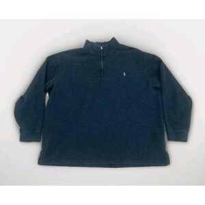 Polo Ralph Lauren 1/4 Quarter Zip Estate Rib Sweater 2XB Dark Gray 2XL XXL